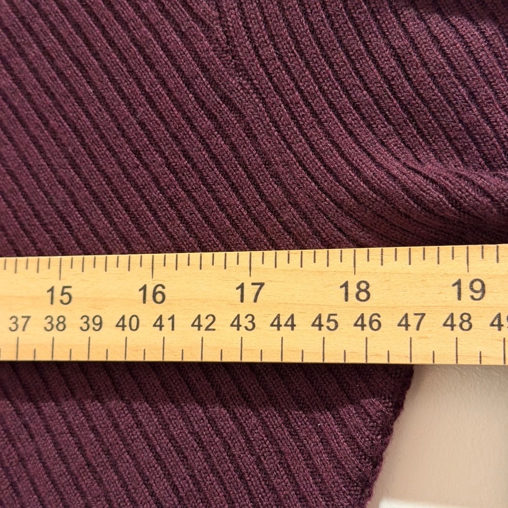 Club Monaco Wine Camel Ribbed Merino Wool Sweater Dress Women's Size Medium - Picture 8 of 9